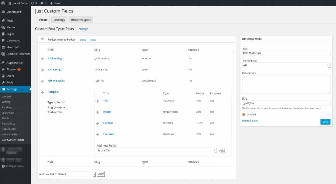 jcf1_settings-1100x604 Just Custom Fields for WordPress plugin