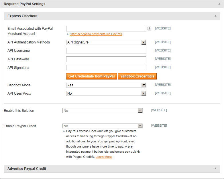 paypal-express-checkout-required-settings How to integrate a payment gateway into a website?