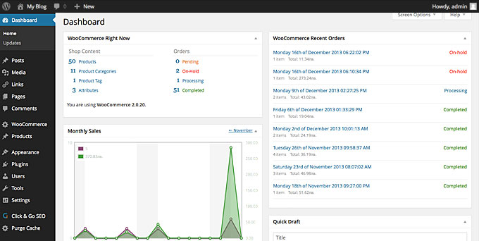 woo-dashboard Magento vs WooCommerce. What platform to choose in 2020?