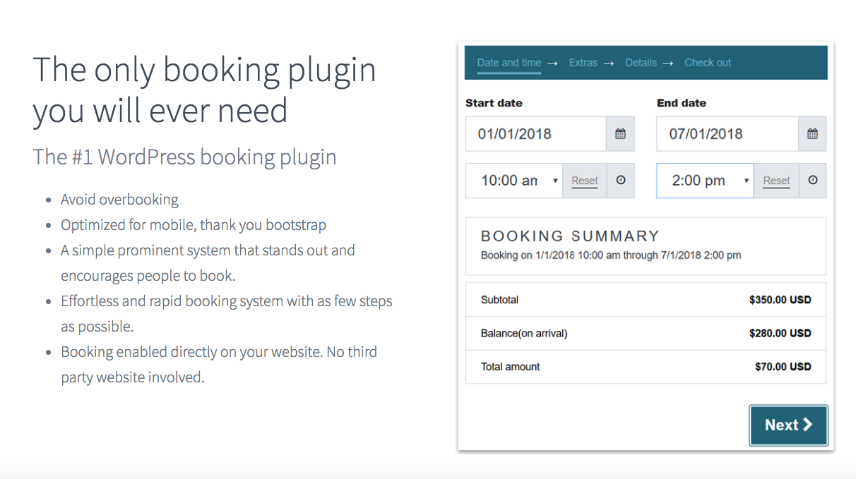 calendarista-hotel-booking-with-wordpress How to create a hotel booking website with WordPress: most important features and design tips
