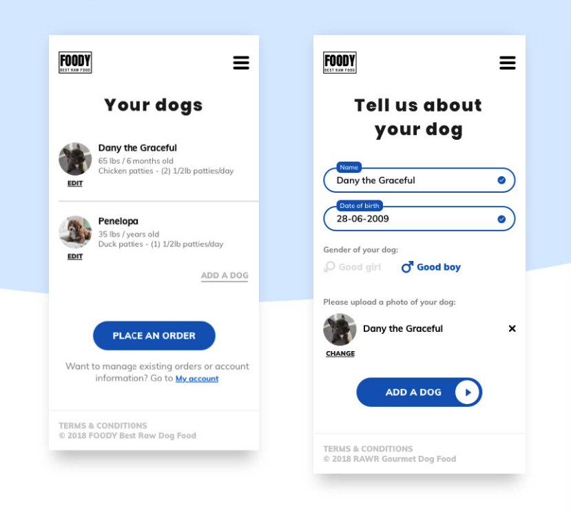 mobile-first-design-dog-food-app-2 Mobile-first web design. Why is it important in 2020?